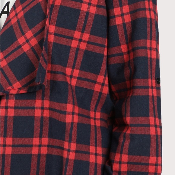 🏆HP🆕checkered Coat w/ waterfall collar - Picture 4 of 8